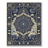 Navy Persian Lotus Medallion Area Rug