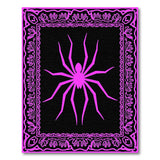 Ornate Pink Spider Silhouette Area Rug