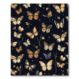 Orange Monarch Butterfly Floral Area Rug