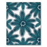 Coastal Beach Teal Palm Frond Area Rug