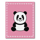 Adorable Cartoon Panda Pink Kids Rug