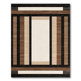 Brown and Tan Geometric Striped Area Rug