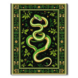 Coiled Green Serpent Leaf Area Rug