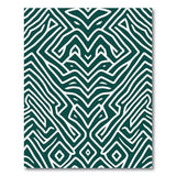Deep Green Tribal Geometric Area Rug