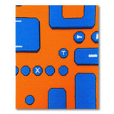 Retro Blue Keyboard Geometric Area Rug