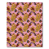 Vibrant Pink Leaf Multi-Color Area Rug