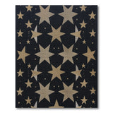 Gold Stars on Black Area Rug