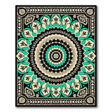 Blue and Teal Mandala Persian Area Rug