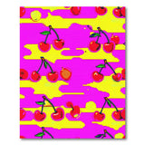 Fruit Pattern Vibrant Cherry Fruit Pattern Area Rug