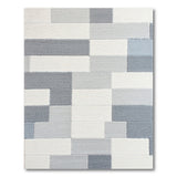 Modern Grey Geometric Block Rug