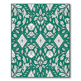 Emerald Green Floral Leaf Area Rug