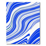 Dynamic Blue Wavy Lines Area Rug