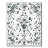 ODIKA Vintage Floral Washable Area Rug - Non-Slip Low Pile Carpet