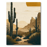 Southwestern Desert Cacti Sunset Rug