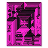 Vibrant Pink Maze Labyrinth Area Rug