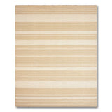 Beige Striped Woven Area Rug with Fringe