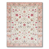 Traditional Persian Pink Cream Pink Floral Persian Area Rug