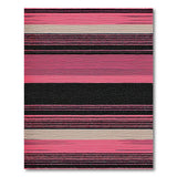 Bold Pink Black Striped Boho Area Rug