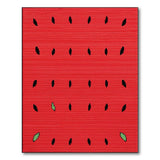 Red Watermelon Seeds Vibrant Red Area Rug