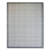 Black White Stripe Border Area Rug