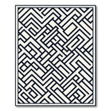 Black and White Intricate Black White Geometric Labyrinth Rug