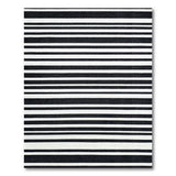 Geometric Modern Bold Black White Horizontal Stripe Rug