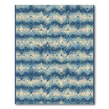 Blue Teal Geometric Zigzag Area Rug