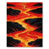 Cascading Lava Flow Pixel Art Rug