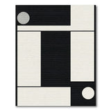 Bold Black White Geometric Abstract Rug