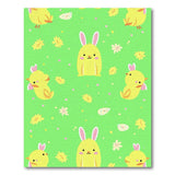 Cute Cartoon Chicks Bunnies Green Area Rug