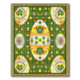 Vibrant Green Easter Egg Floral Area Rug