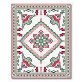Traditional Persian Area Rug with Green Red Floral Motifs