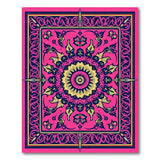 Traditional Persian Pink Vibrant Pink Persian Mandala Area Rug