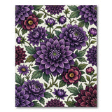 Purple Dahlia Floral Area Rug