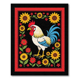 Rustic Rooster Sunflower Area Rug