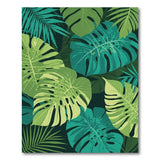Tropical Green Monstera Leaf Washable Area Rug