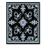 Elegant Blue Persian Area Rug with Ornate Florals