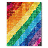 Vibrant Rainbow Diagonal Stripe Woven Area Rug