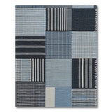 Blue Patchwork Woven Area Rug