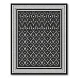 Intricate Black and White Intricate Black White Heritage Tribal Area Rug