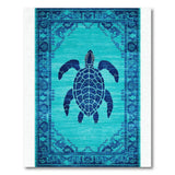 Teal Sea Turtle Persian Area Rug