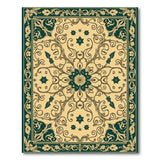 Opulent Teal Medallion Persian Area Rug