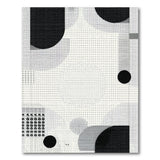 Black White Geometric Abstract Black and White Area Rug