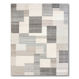 Grey Modern Grey Geometric Patchwork Area Rug