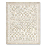 Beige and Neutral Beige Geometric Trellis Area Rug