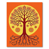 Vibrant Orange Tree of Life Area Rug