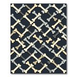 Grey Interlocking Dog Bone Area Rug