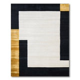 Black White Geometric Modern No. 19 Area Rug