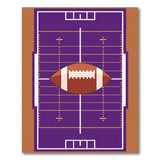 Purple Purple Football Field Area Rug