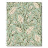 Teal Botanical Leaf Pattern Area Rug
